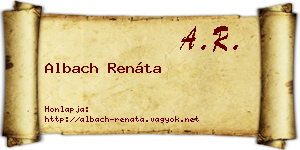 Albach Renáta névjegykártya